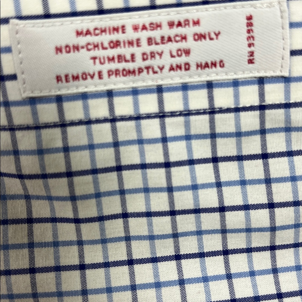 Brooks Brothers Men’s Shirt Size 17.5 -35 Blue & White Checkered Button Collar - Picture 6 of 7